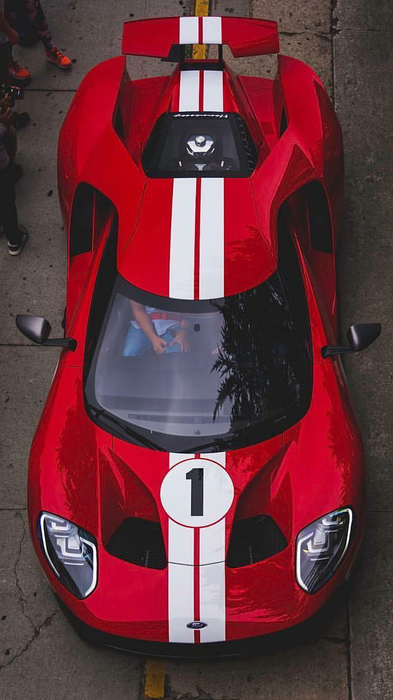 Number 1, america, car, ford, ford gt, hypercar, red, supercar, HD phone wallpaper
