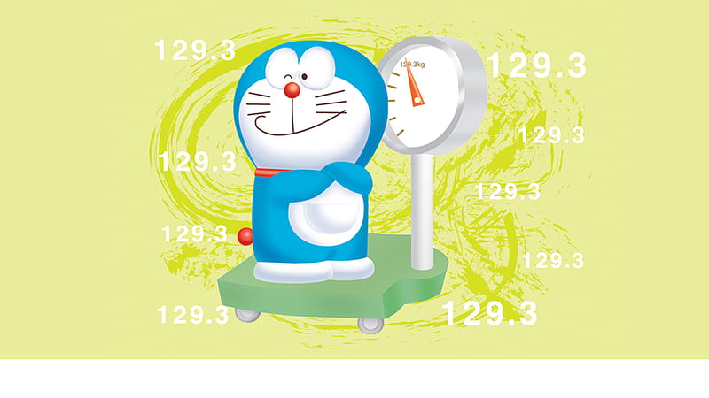 Doraemon Is Standing On Weight Machine Doraemon, HD wallpaper