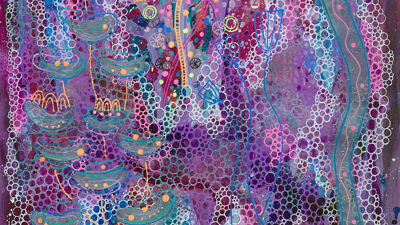 Abstract, art, texture, asja boros, pink, blue, HD wallpaper