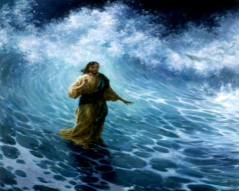 Jesus, Water, Walking, Waves, People, HD wallpaper | Peakpx