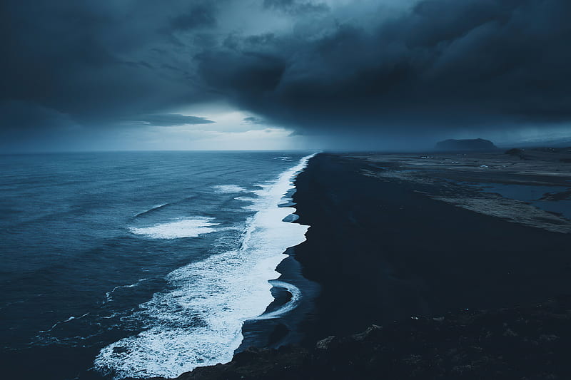 Iceland Blue , iceland, ocean, evening, nature, HD wallpaper