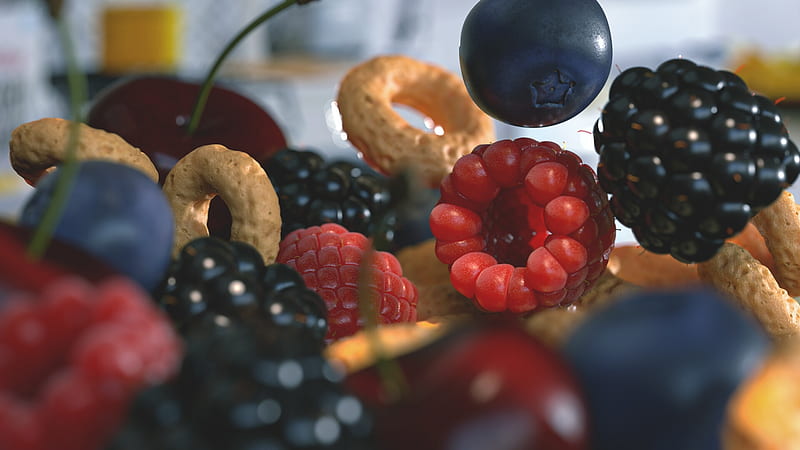 Fruity cereal, fruit, kyle saleh, berry, cereal, fantasy, HD wallpaper
