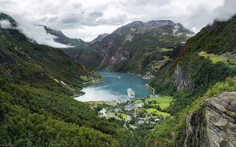 Fiordo en noruega, fiordo, nubes, montañas, noruega, Fondo de pantalla HD |  Peakpx