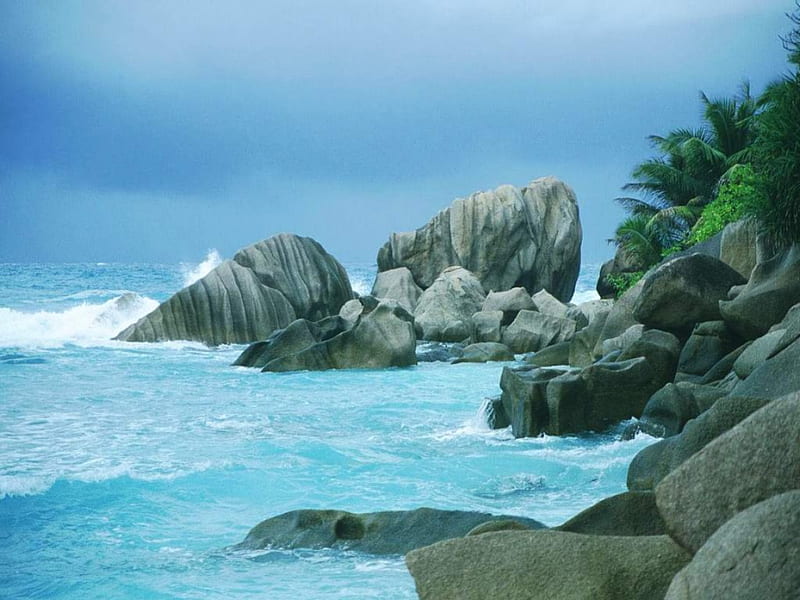 Crashing Waves, rocks, nature, waves, ocean, HD wallpaper