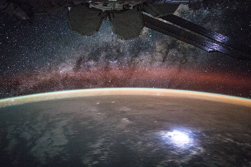 Space Station Vista, stars, cool, planet, space, fun, galaxies, HD wallpaper