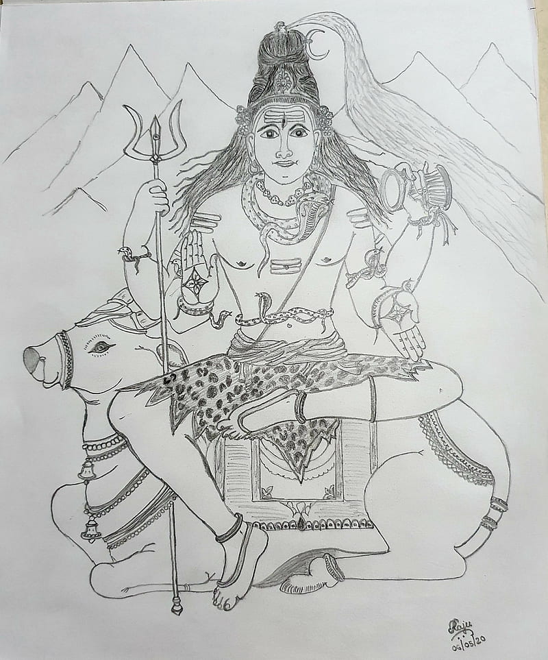 Download Lord Shiva Bholenath 3D Pencil Art Wallpaper | Wallpapers.com