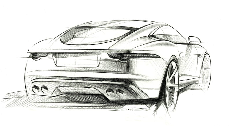Jaguar E-type Car Sketch Jaguar E-type Poster Car Lover - Etsy