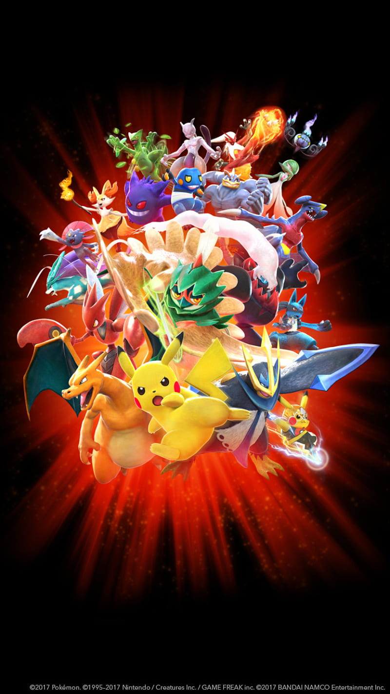 Pokken tournament dx, mewtwo, pikachu, pokemon, red, HD phone wallpaper