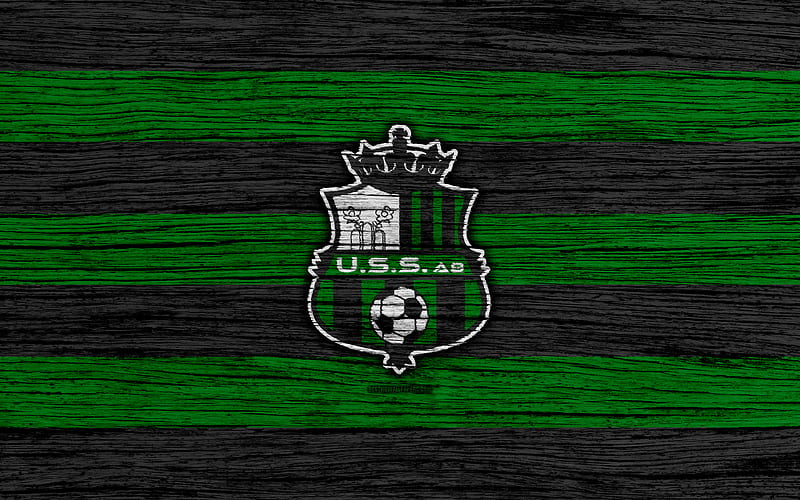 Sassuolo Serie A, logo, Italy, wooden texture, FC Sassuolo, soccer, football, Sassuolo FC, HD wallpaper