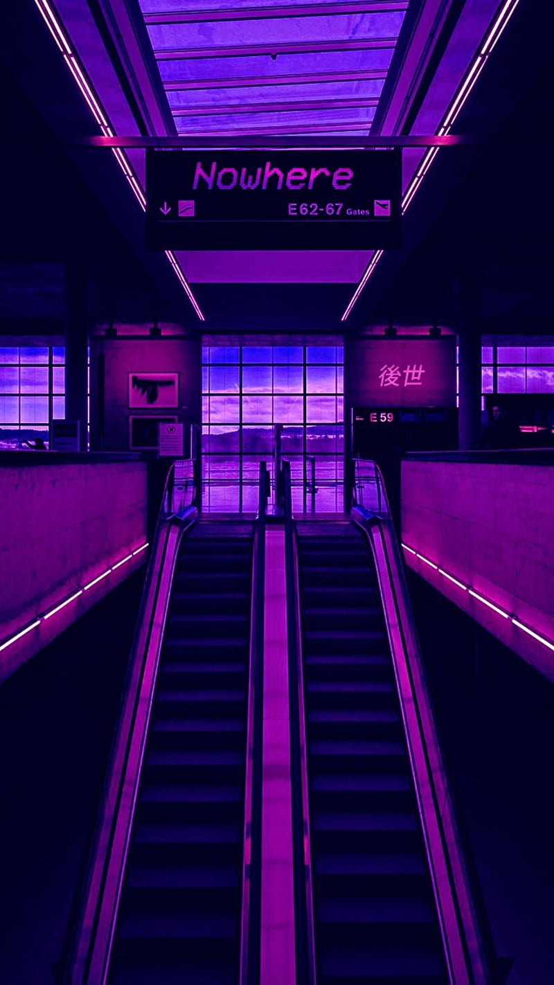 Neon Stairs, aesthetics, vaporwave, sadboy, lofi, HD phone wallpaper