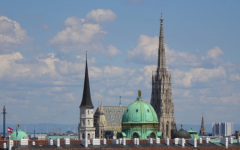 Vienna, Austria, Churches, Austria, towers, Vienna, HD wallpaper