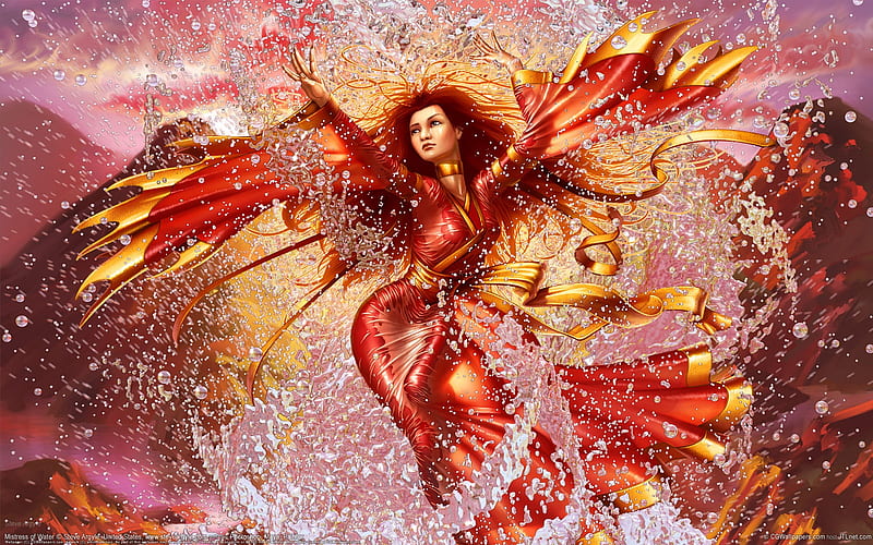 Water Goddess-Fantasy CG illustration, HD wallpaper