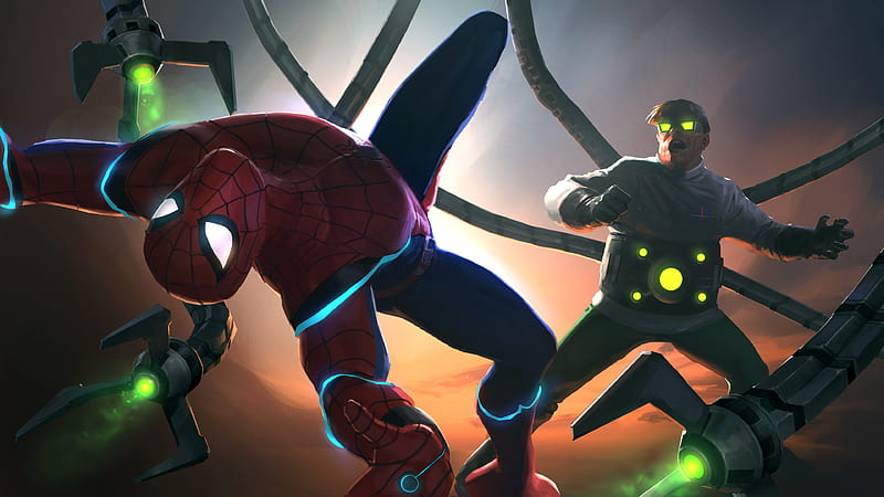Doctor Octopus Vs Spiderman Contest Of Champions , marvel-contest-of-champions, games, marvel, behance, spiderman, HD wallpaper