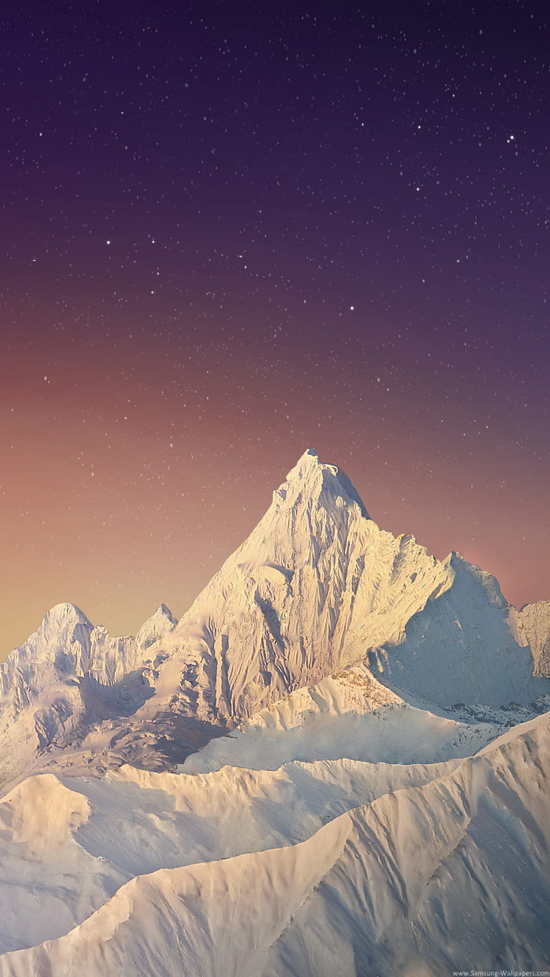 Mountains, mount, arctic, sunset, sky, snowy, snow, mountain, panorama, stoche, HD phone wallpaper