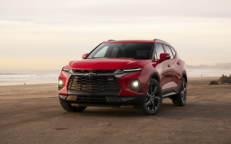 Chevrolet Blazer, 2019, exterior, red SUV, new red Blazer, front view, sports SUV, American cars, Chevrolet, HD wallpaper