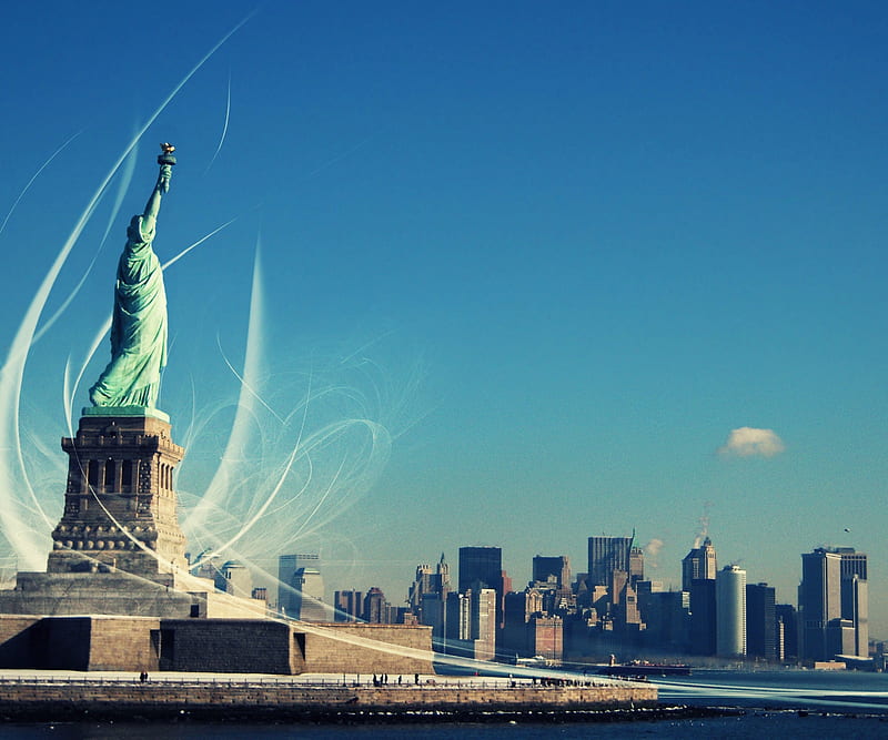 New York Statue, newyorks, ny, statue of liberty, wide, HD wallpaper