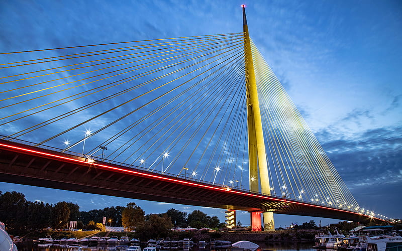 City Travel Bridge Morning Belgrade Serbia, HD wallpaper