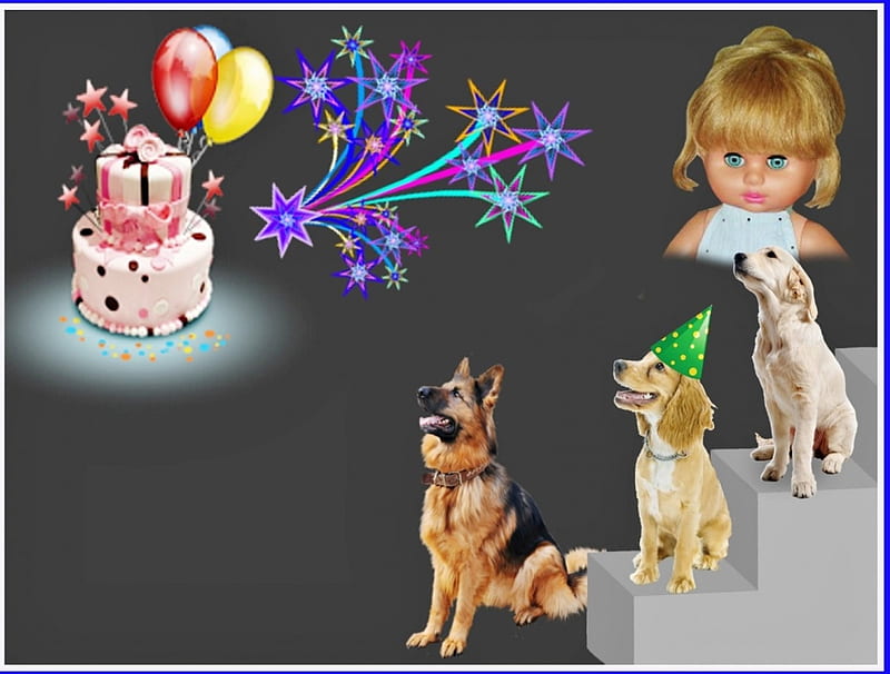 MY PARTY, ANIMALS, LAKE, BIRTAY, CHILD, BABY, COLORS, PARTY, DOGS, KIDS, HD wallpaper