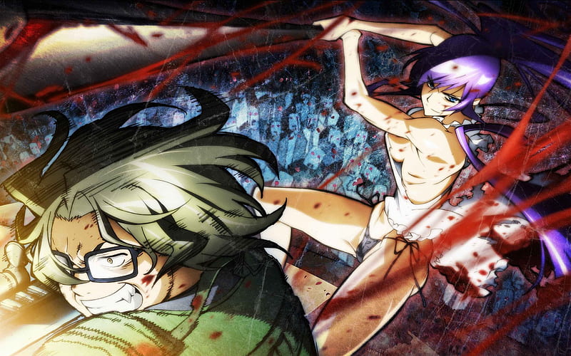 H.O.T.D, takashi, busujima, highschool of the dead, takagi, rei, saeko,  anime, HD wallpaper