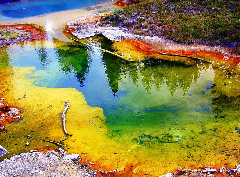 Rainbow Water, sun, background, geyser, nice, stones, multicolor, landscapes, path, paisage, star, guard-rail, winter, sunrays, snow, white, red, beautiful, rainbow, seasons, cold, roots, sand, green, scenery, beije, woodsstone, blue, lakes, maroon, pond, paisagem, icy, usa, nature, branches, pc, scene, orange, high definition, well, yellow, cenario, scenario, pathway, beauty, forests, rivers, , paysage, cena, bridges, black, trees, lagoons, panorama, water, cool, awesome, computer, ice, sunshine, hop, colorful, brown, gray, sunny, laguna, graphy, hot, grove, amazing, view, clear, transparent, colors, plants, colours, hot water, frozen, eua, natural, HD wallpaper