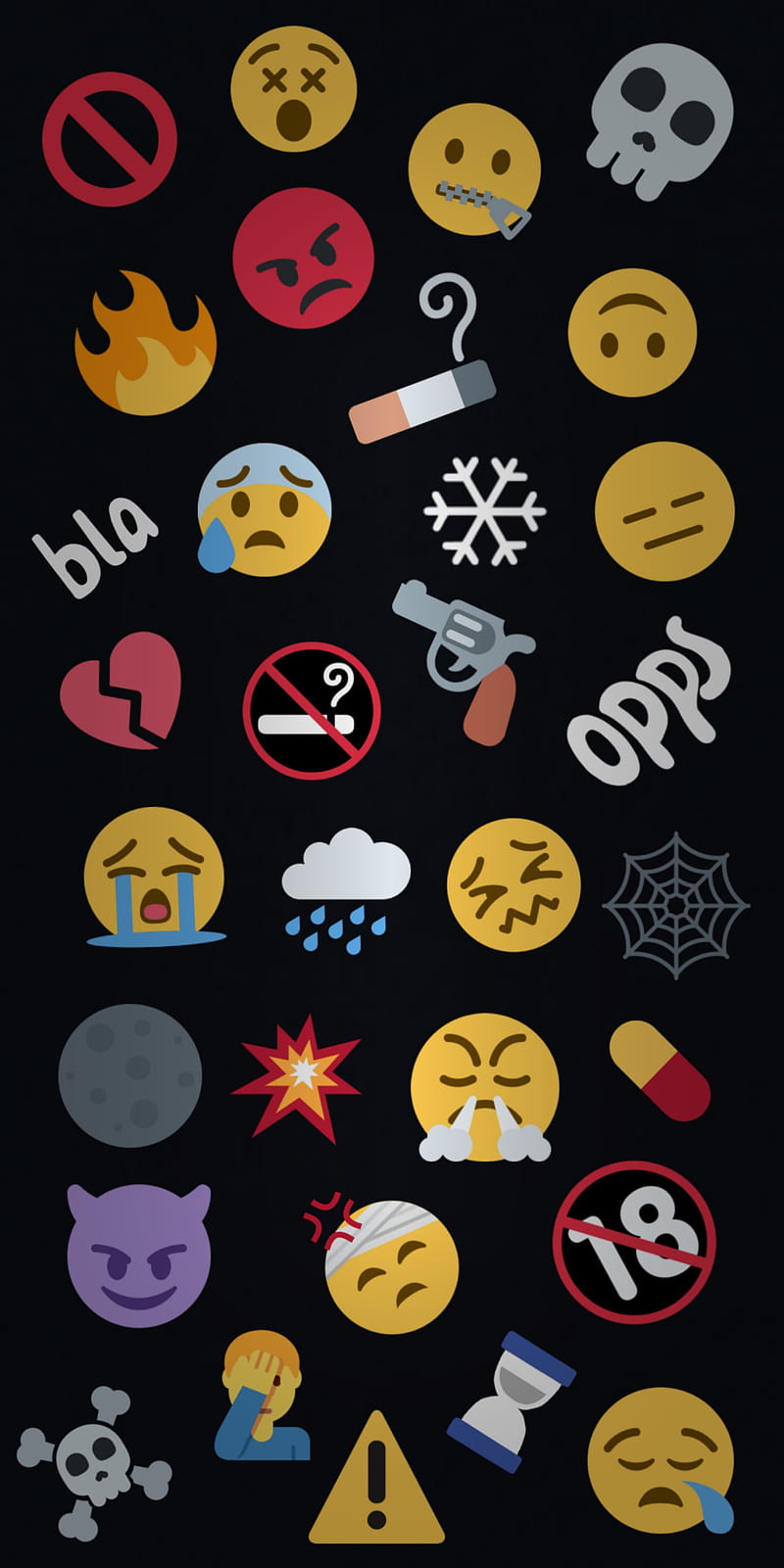 Emojis, emoji, mix, sad, HD phone wallpaper