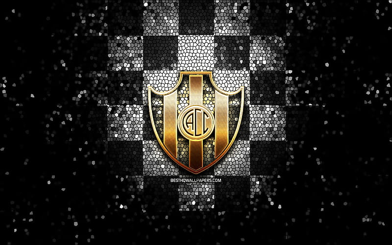 Racing FC, glitter logo, Argentine Primera Division, blue white checkered  background, HD wallpaper