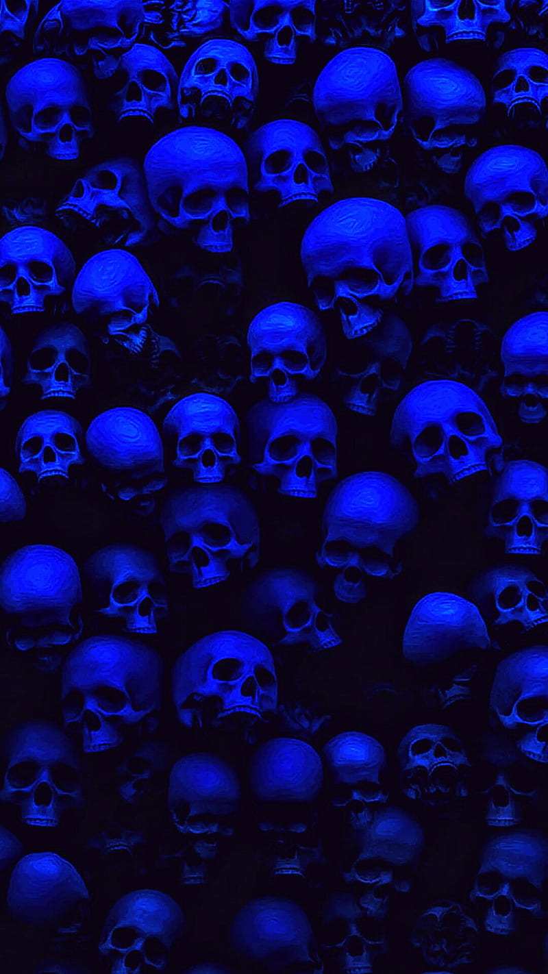 Blue skull, demons, skulls, HD phone wallpaper