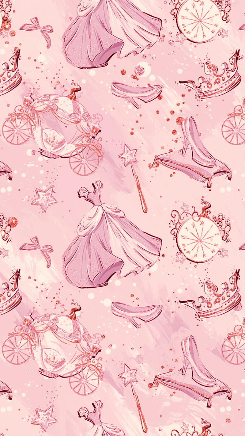 Princess, cinderella, cute, disney, glass slippers, pink, princess  graffiti, HD phone wallpaper | Peakpx