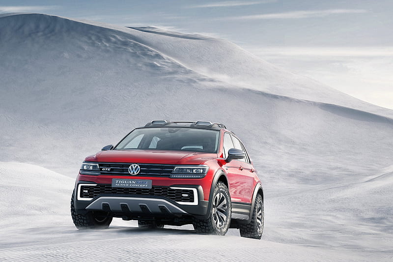 volkswagen tiguan, 2016, hybrids, crossovers, desert, HD wallpaper