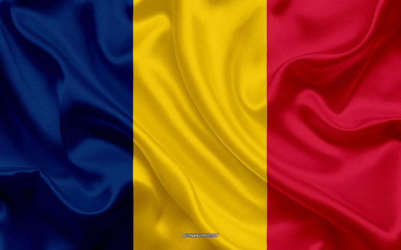 Flag of Chad, silk texture, Chad flag, national symbol, silk flag, Chad, Africa, flags of African countries, HD wallpaper