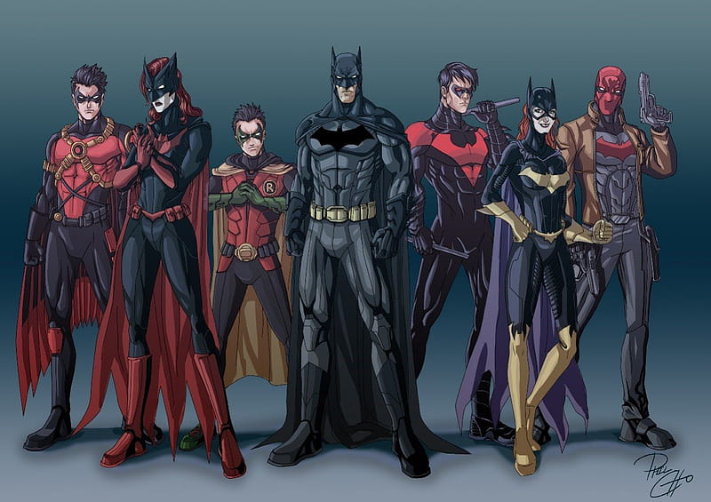 Batman Incorporated, batwoman, nightwing, robin, batgirl, batman, red hood, HD wallpaper