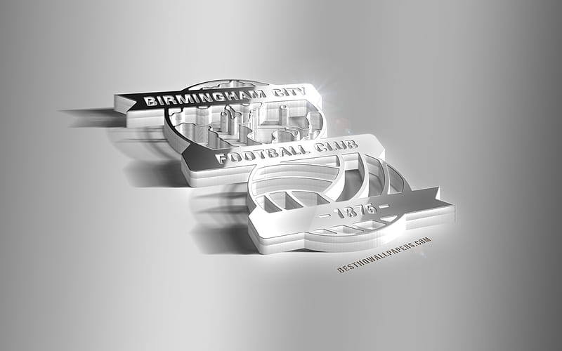 Birmingham City FC, 3D steel logo, English football club, 3D emblem, Birmingham, England, UK, Birmingham FC metal emblem, Championship, football, creative art, HD wallpaper
