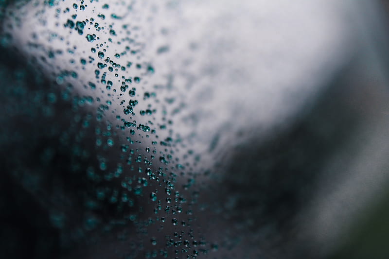 drops, water, glass, macro, surface, HD wallpaper