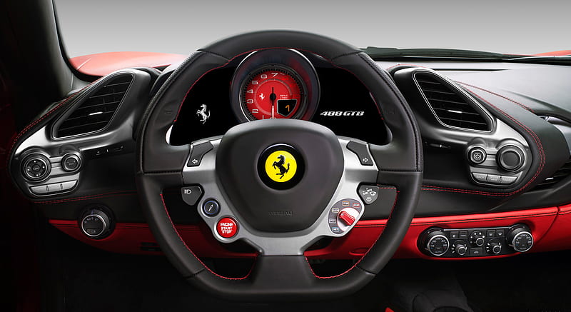 2016 Ferrari 488 GTB - Interior, car, HD wallpaper | Peakpx