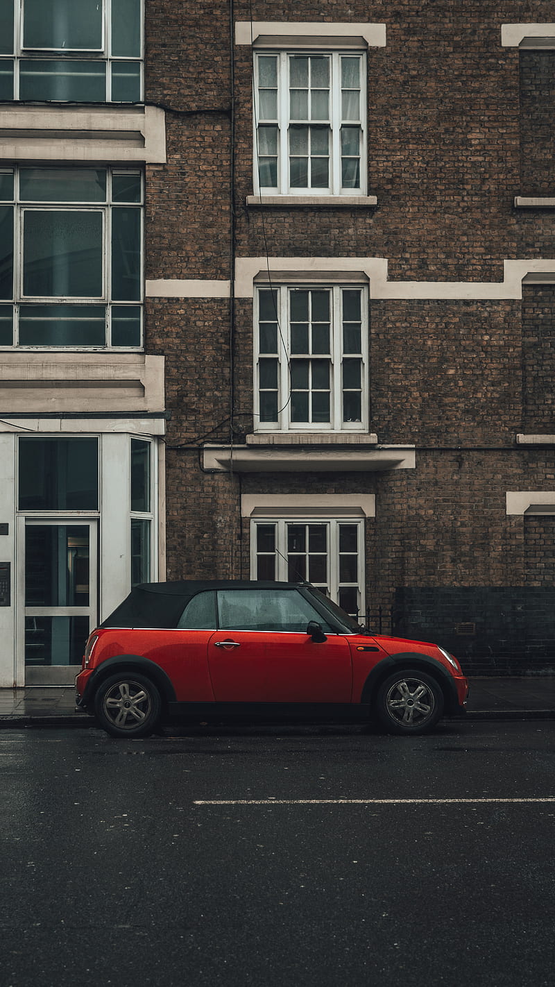 mini cooper, mini, car, red, side view, HD phone wallpaper