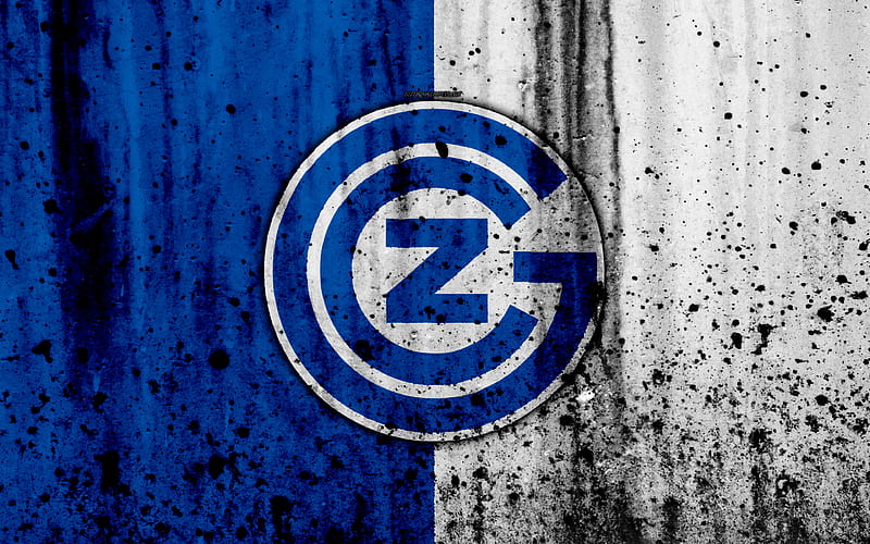Grasshoppers FC logo, stone texture, grunge, Switzerland Super League, football, emblem, Zurich, Switzerland, HD wallpaper