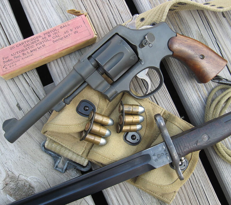 M1917, firearm, firearms, historical, revolver, HD wallpaper