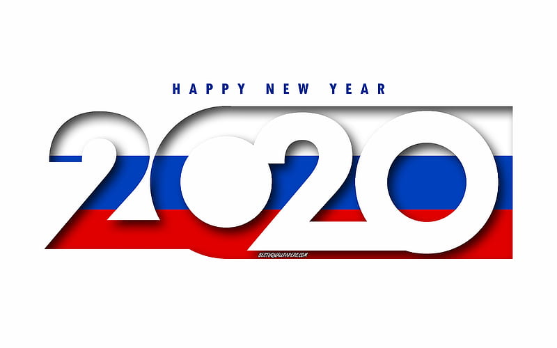 Russia 2020, Flag of Russia, white background, Happy New Year Russia, 3d art, 2020 concepts, Russia flag, 2020 New Year, 2020 Russia flag, HD wallpaper