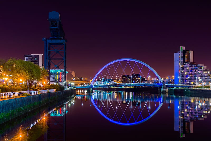 The 'Squinty' Bridge - Glasgow - Scotland, Scottish Bridges, Cities, Scotland, Glasgow, HD wallpaper