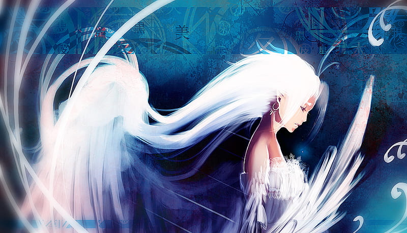 Shining Angel, pretty, stunning, wings, white hair, bonito, abgel, cute, hot, beauty, anime girl, long hair, sext, HD wallpaper Shining Angel, pretty, stunning, wings, white hair, bonito, abgel, cute, hot, beauty, anime girl, long hair, sext, HD wallpaper