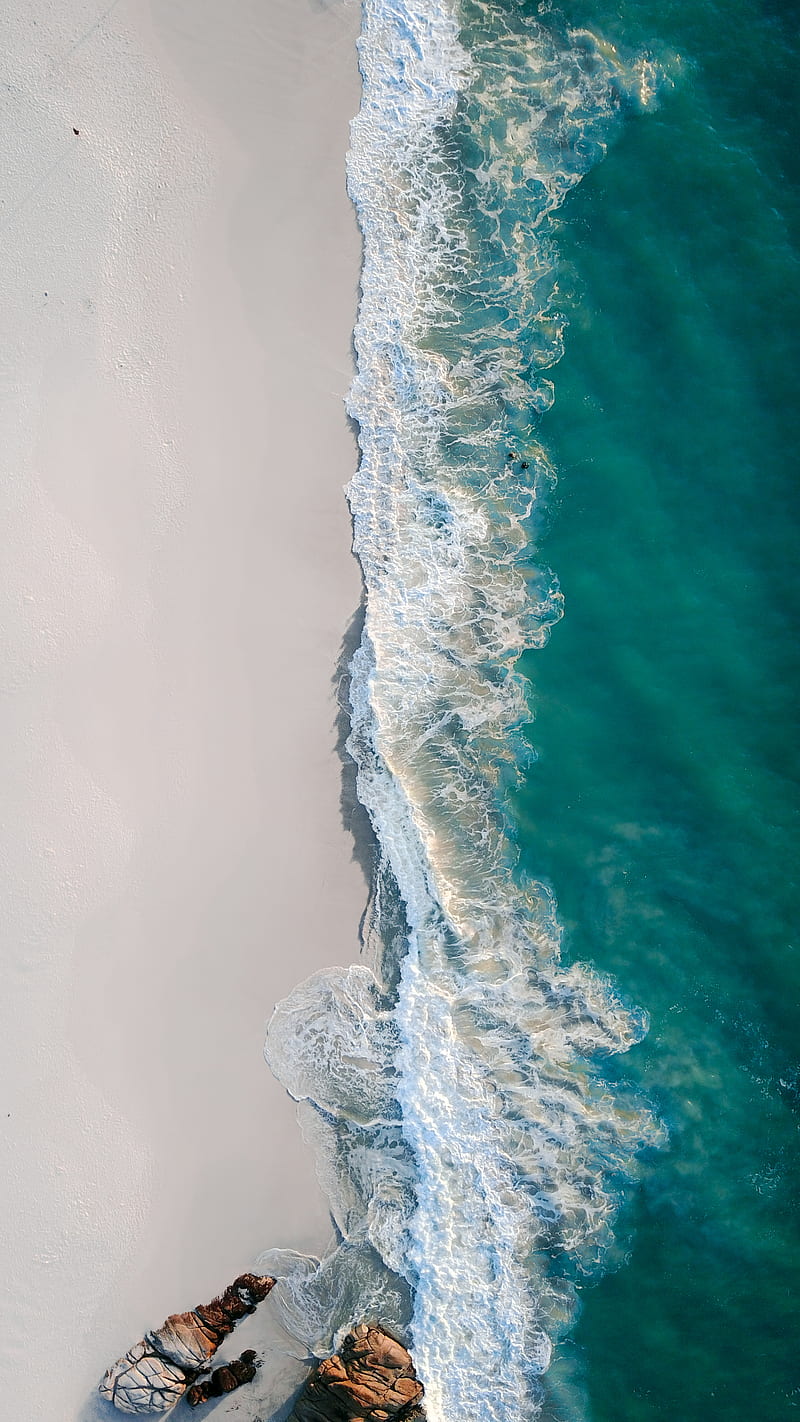 beach, Drone, Morne, ocean, rocks, south Africa, HD phone wallpaper