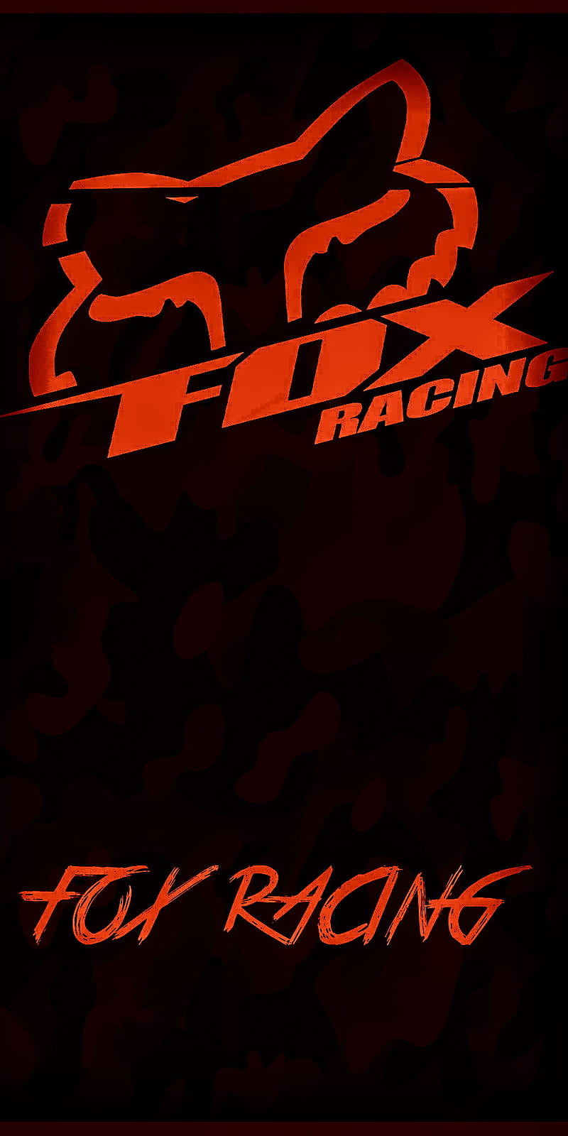 Fox racing, black, red, HD phone wallpaper
