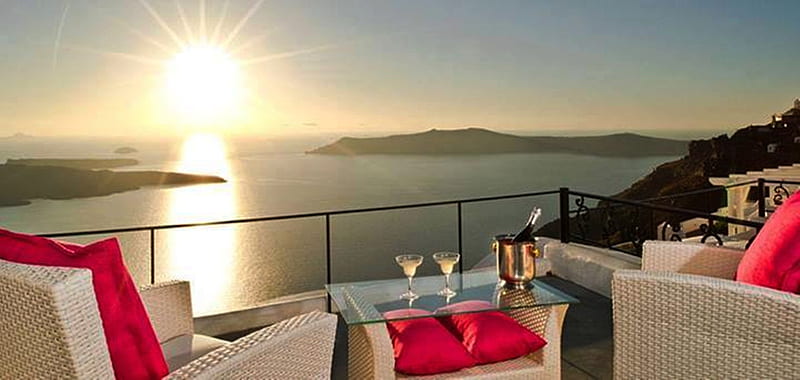 Santorini, graphy, sun, beaches, travel, beauty, nature, sky, HD wallpaper