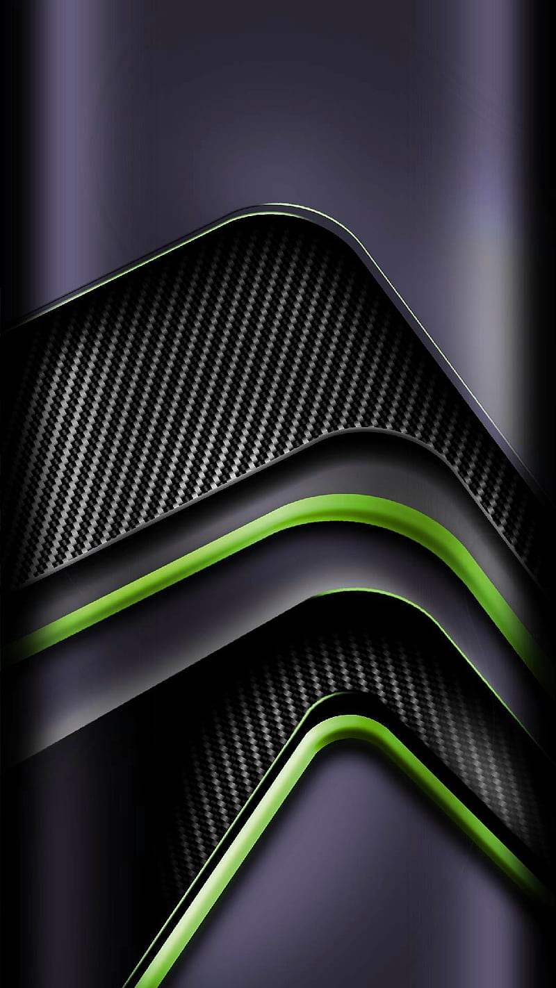 Green curves, black, abstract, green, curves, carbon, HD phone wallpaper