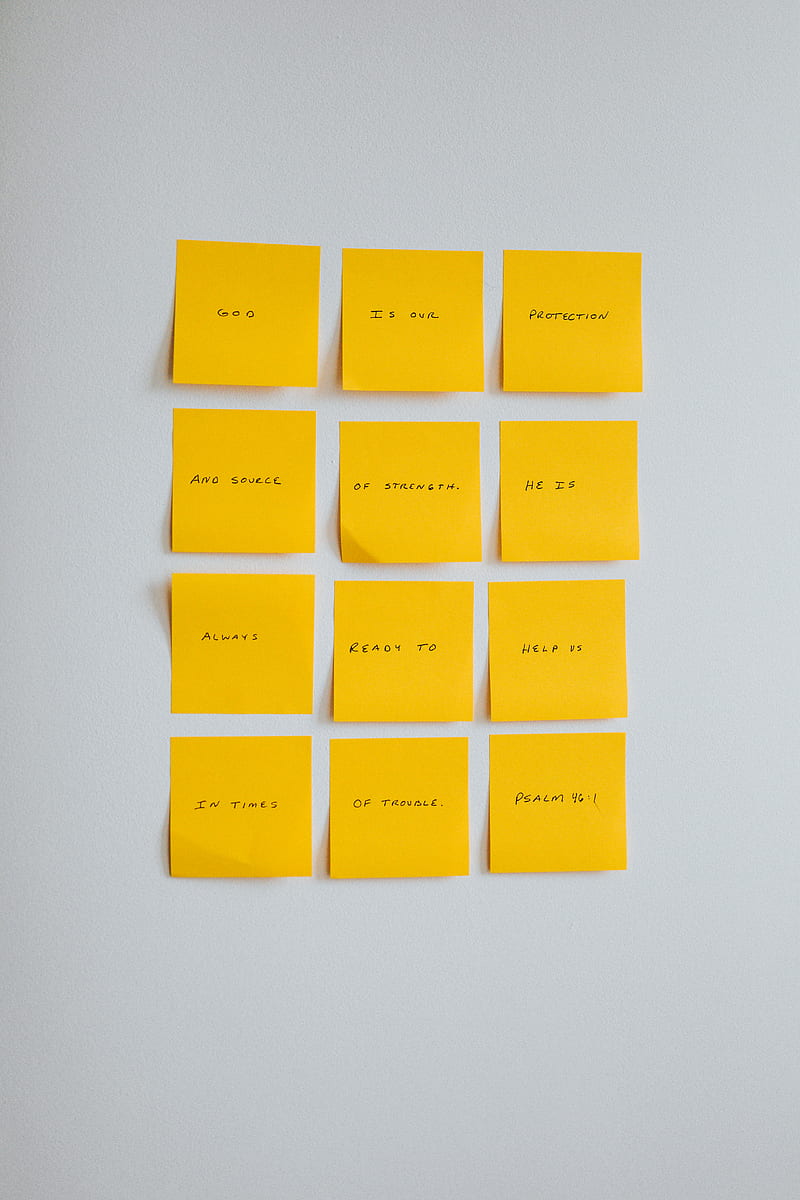 yellow sticky notes on white wall, HD phone wallpaper