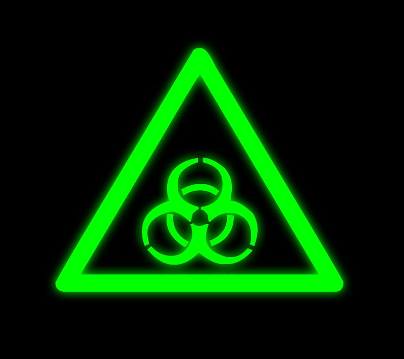 Biohazard sign, biohazard, danger, green, neon, sign, HD wallpaper