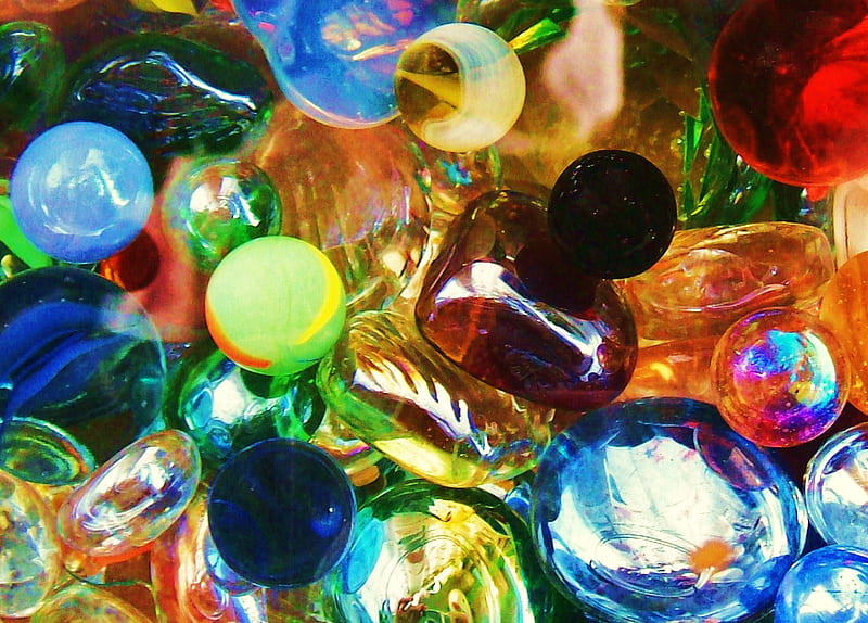 LOST MARBLES, glass, colorful, texture, abstract, foxy, HD wallpaper