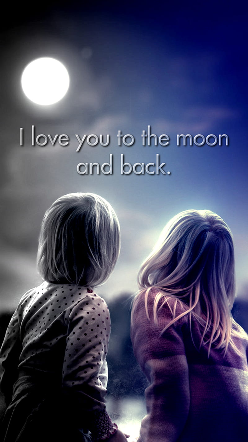 Love You To The Moon, love, sayings, HD phone wallpaper
