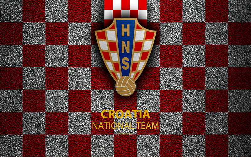 Croatia national football team leather texture, emblem, logo, football, Croatia, HD wallpaper
