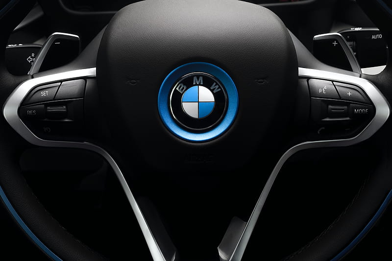 bmw, car, steering wheel, black, brand, HD wallpaper
